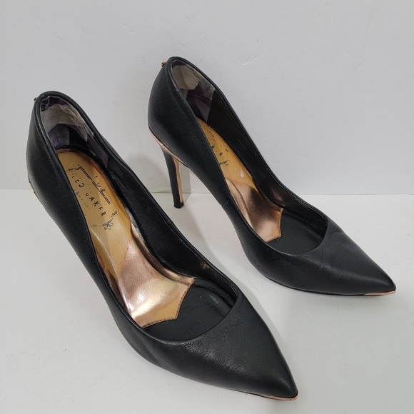 TED BAKER London Orlinay Printed Leather Dress Pump Women Sz 37.5 - Picture 1 of 12